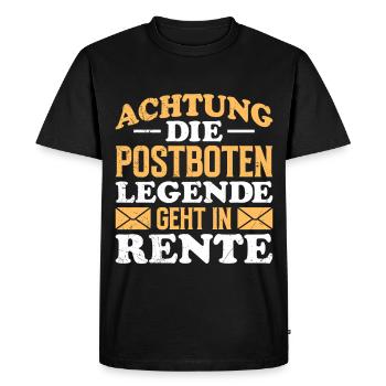 Facteur ATTENTION POSTMAN LÉGENDE RETRAITÉ - T-shirt Premium bio Homme - noir - Devant - Nico (187cm)