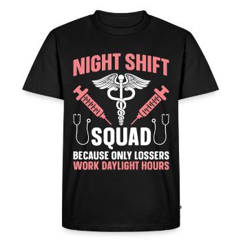  Hem/Onc Nurse Appreciation Night Shift Hematology - Men's Premium Organic T-Shirt - black - Front - Nico (187cm)