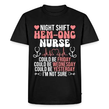 Hematology Department Hem/Onc Nursing Night Shift - Men's Premium Organic T-Shirt - black - Front - Nico (187cm)