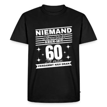60e anniversaire Dire chemise - T-shirt Premium bio Homme - noir - Devant - Nico (187cm)