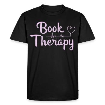 Book Therapy Reading Books Saying - Men's Premium Organic T-Shirt - black - Front - Nico (187cm)