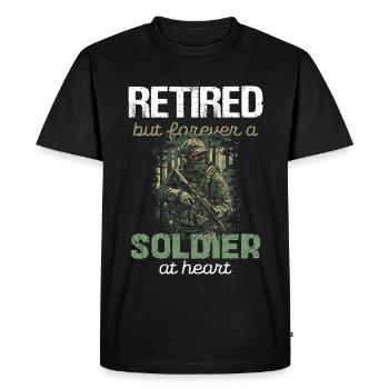 Soldat à la retraite dans l’âme - T-shirt Premium bio Homme - noir - Devant - Nico (187cm)