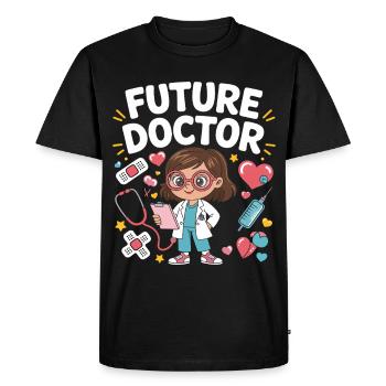 Dessin animé du futur docteur - T-shirt Premium bio Homme - noir - Devant - Nico (187cm)
