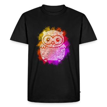 Hibou Zentangle - T-shirt Premium bio Homme - noir - Devant - Nico (187cm)