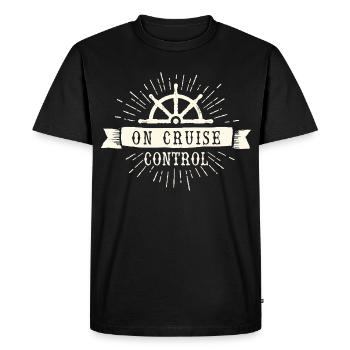 Sur l’emblème nautique du régulateur de vitesse - T-shirt Premium bio Homme - noir - Devant - Nico (187cm)
