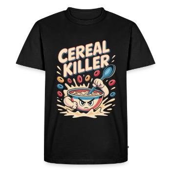 Petit-déjeuner rétro - T-shirt Premium bio Homme - noir - Devant - Nico (187cm)
