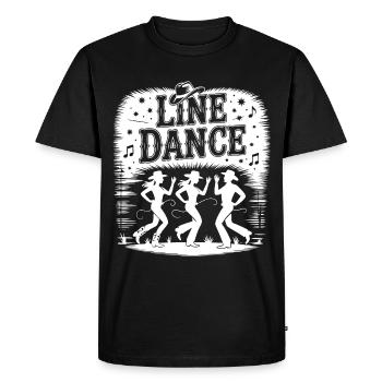 Line Dance Silhouettes - Men's Premium Organic T-Shirt - black - Front - Nico (187cm)
