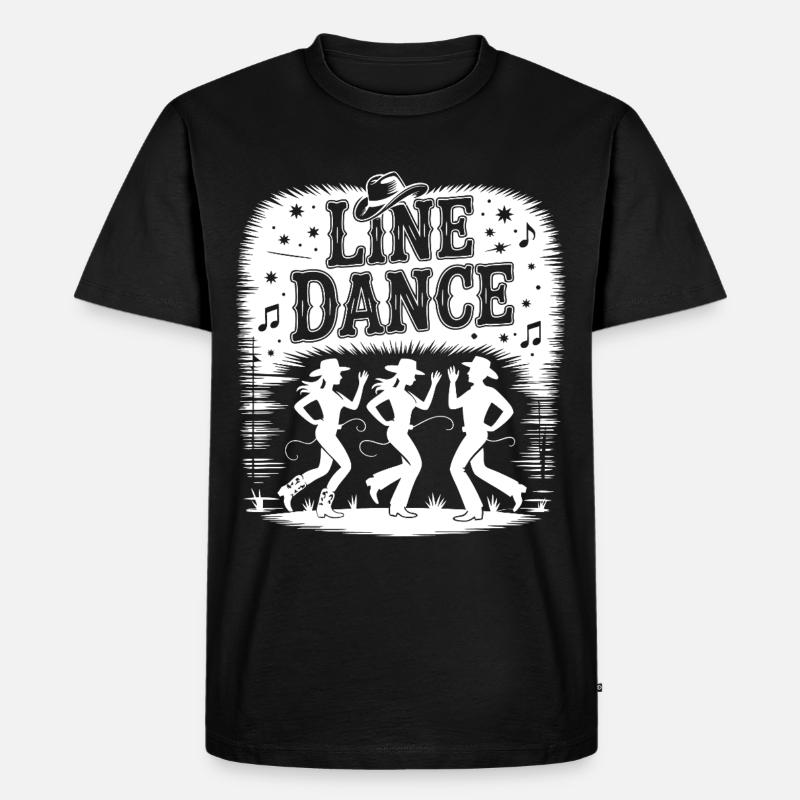 Line Dance Silhouetten - Männer Premium Bio T-Shirt - Schwarz
