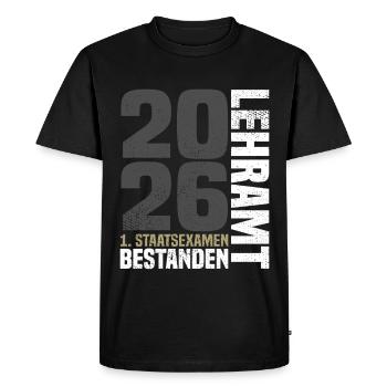 1st State Examination Teacher Training 2026 - Men's Premium Organic T-Shirt - black - Front - Nico (187cm)