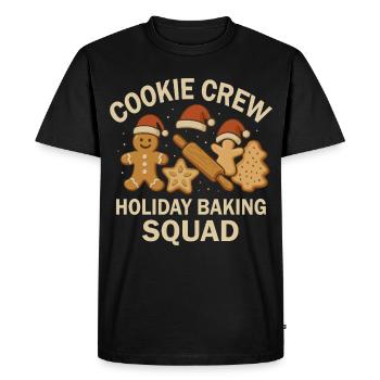Équipe de pâtisserie de Noël - Cookie Crew Motif - T-shirt Premium bio Homme - noir - Devant - Nico (187cm)