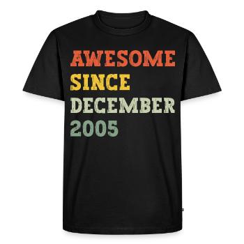 2005 Décembre Cadeau d’anniversaire - T-shirt Premium bio Homme - noir - Devant - Nico (187cm)