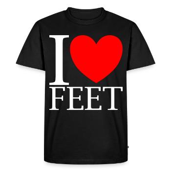 ich liebe füße J’aime les pieds - T-shirt Premium bio Homme - noir - Devant - Nico (187cm)