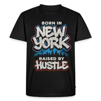 New York Hustle – Graffiti Streetwear Style - T-shirt Premium bio Homme - noir - Devant - Nico (187cm)