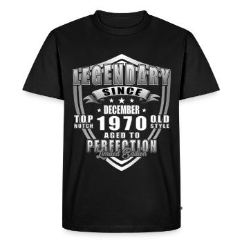 Décembre 1970 Jubilé 1970 Légendes Décembre - T-shirt Premium bio Homme - noir - Devant - Nico (187cm)