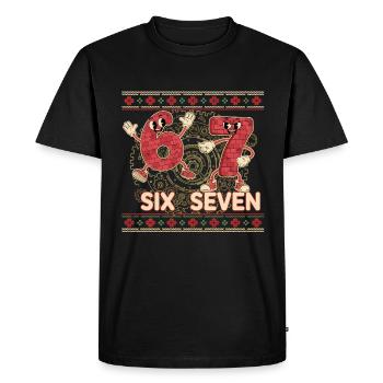 6 7 Six Seven Memes – Aura Points Christmas - Men's Premium Organic T-Shirt - black - Front - Nico (187cm)