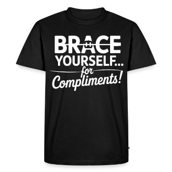 Metal Mouth Orthodontic Journey Art  - Men's Premium Organic T-Shirt - black - Front - Nico (187cm)