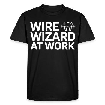 Technicien en orthodontie Wire Wizard Clinic Vêtements - T-shirt Premium bio Homme - noir - Devant - Nico (187cm)