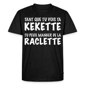 Humour Raclette Beauf Fan de Fromage Cadeau Drôle - T-shirt Premium bio Homme - noir - Devant - Nico (187cm)