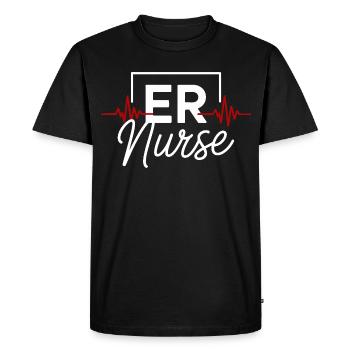 ER Nurse Heart Rate Graph - Men's Premium Organic T-Shirt - black - Front - Nico (187cm)