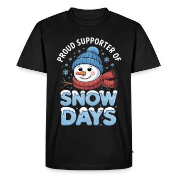 Jours de neige Snowman Supporters - T-shirt Premium bio Homme - noir - Devant - Nico (187cm)