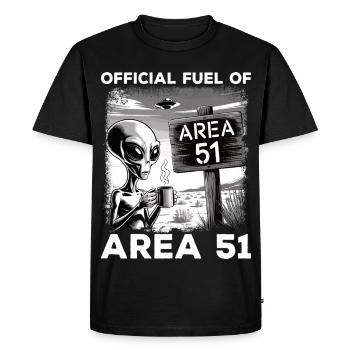 Funny Area 51 Alien UFO Amateurs de café - T-shirt Premium bio Homme - noir - Devant - Nico (187cm)