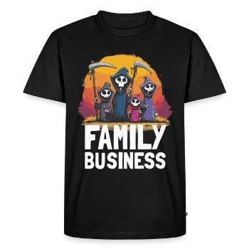Family Business – Funny Grim Reaper Family Moto - Men's Premium Organic T-Shirt - black - Front - Nico (187cm)