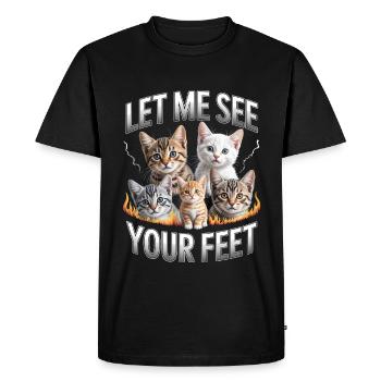 Inportable J’aime les pieds Laisse-moi voir tes pieds - T-shirt Premium bio Homme - noir - Devant - Nico (187cm)