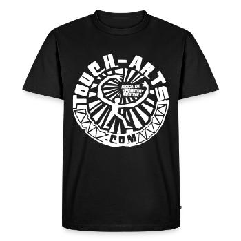 big-logo-rond-transparent-blanc - T-shirt Premium bio Homme - noir - Devant - Nico (187cm)