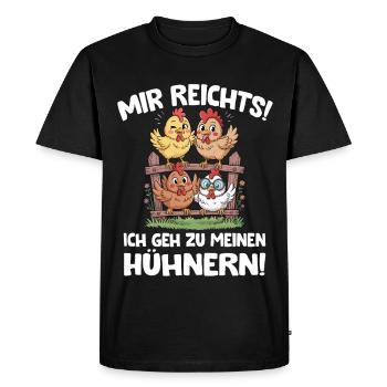 Fermier, j’en ai assez, je vais à mes poules - T-shirt Premium bio Homme - noir - Devant - Nico (187cm)