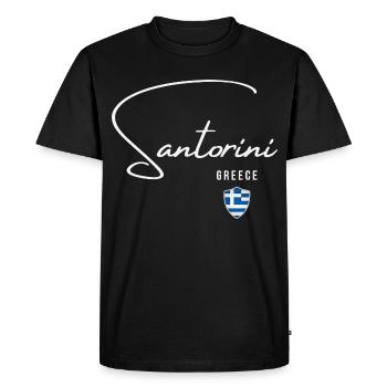 Elegant design Santorini, Santorini souvenir - Men's Premium Organic T-Shirt - black - Front - Nico (187cm)