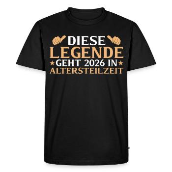 Early retirement 2026 Legend in partial retirement - Men's Premium Organic T-Shirt - black - Front - Nico (187cm)