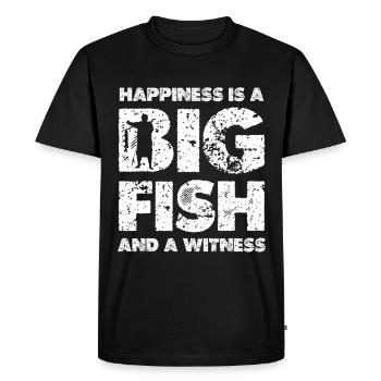 Gros Poissons Bonheur - T-shirt Premium bio Homme - noir - Devant - Nico (187cm)