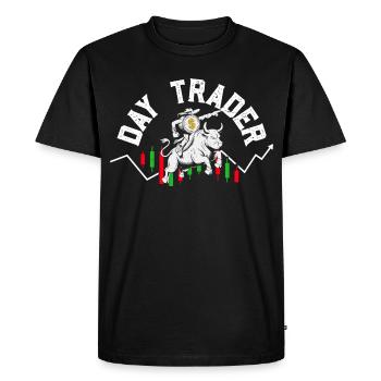 Bourse Crypto Trader Boursier Investisseur - T-shirt Premium bio Homme - noir - Devant - Nico (187cm)