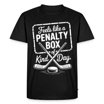 Dicton de la Journée du hockey sur glace : Penalty Box Kind of Day - T-shirt Premium bio Homme - noir - Devant - Nico (187cm)