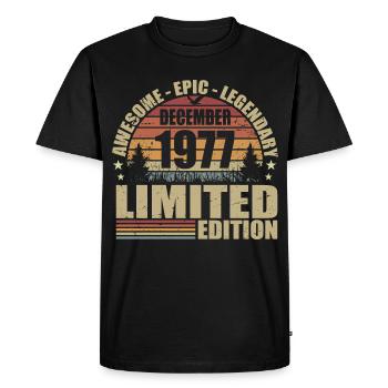 Décembre 1977 - Édition Limitée Décembre 1977 - T-shirt Premium bio Homme - noir - Devant - Nico (187cm)