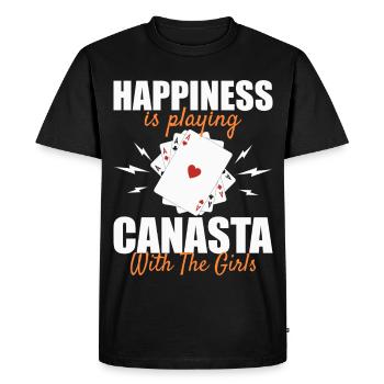 Canasta Luck : Jouer aux cartes avec les filles - T-shirt Premium bio Homme - noir - Devant - Nico (187cm)