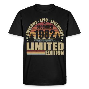Décembre 1982 - Édition Limitée Décembre 1982 - T-shirt Premium bio Homme - noir - Devant - Nico (187cm)