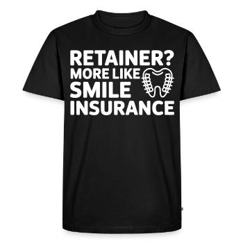 Retainer Life Smile Protection Art  - Men's Premium Organic T-Shirt - black - Front - Nico (187cm)