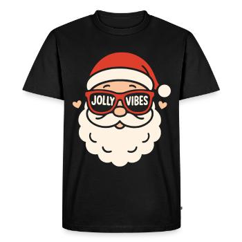 Jolly Vibes Père Noël Plaisir de Noël en famille - T-shirt Premium bio Homme - noir - Devant - Nico (187cm)