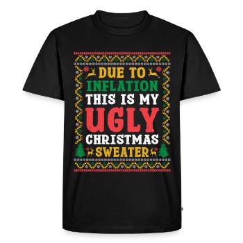 This is my Ugly Christmas Sweater Funny Xmas X-mas - T-shirt Premium bio Homme - noir - Devant - Nico (187cm)