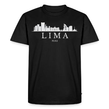 Lima Skyline, Lima Pérou - T-shirt Premium bio Homme - noir - Devant - Nico (187cm)