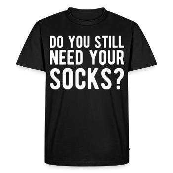 Avez-vous encore besoin de vos chaussettes ? Fétichisme des pieds vendredi - T-shirt Premium bio Homme - noir - Devant - Nico (187cm)