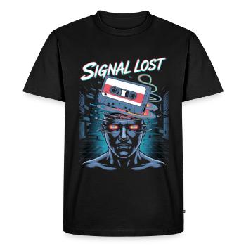 Signal perdu cassette fantôme - T-shirt Premium bio Homme - noir - Devant - Nico (187cm)
