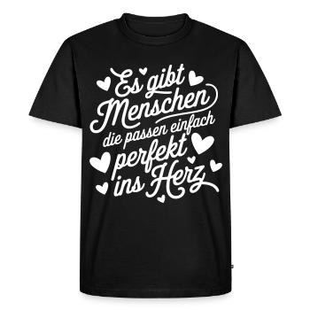 There are people who fit perfectly into the heart - Men's Premium Organic T-Shirt - black - Front - Nico (187cm)