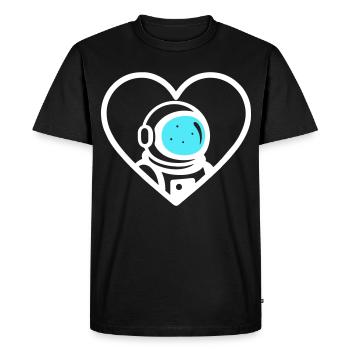 Astronaut Heart Space Cosmic Helmet - Men's Premium Organic T-Shirt - black - Front - Nico (187cm)