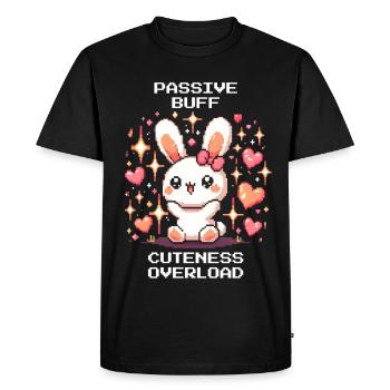 Surcharge de gentillesse | Fille lapin - T-shirt Premium bio Homme - noir - Devant - Nico (187cm)