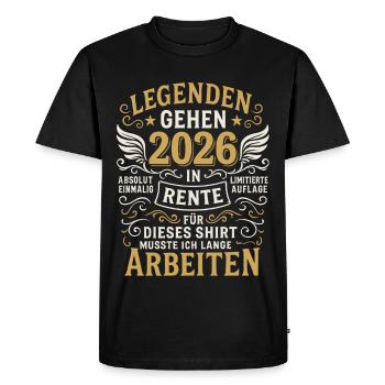 Legends to Retire in 2026 – Shirt - Men's Premium Organic T-Shirt - black - Front - Nico (187cm)