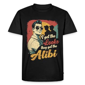 Sibling Brother Sister I Got The Looks - Men's Premium Organic T-Shirt - black - Front - Nico (187cm)