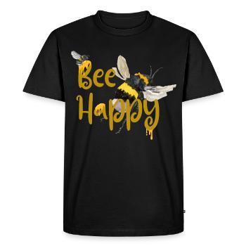 Bumblebee Happy Pun Honey Gift Tee - Men's Premium Organic T-Shirt - black - Front - Nico (187cm)