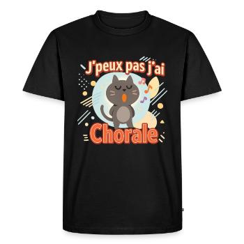Chat chanteur Jpeux pas jai Chorale - T-shirt Premium bio Homme - noir - Devant - Nico (187cm)